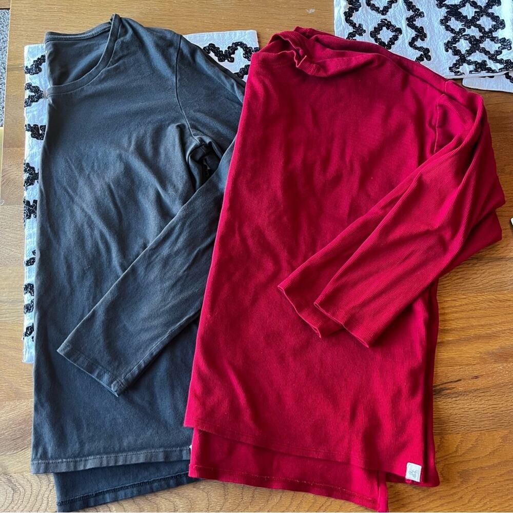 Burt’s Bees Baby two piece bundle maternity tops red gray size medium M